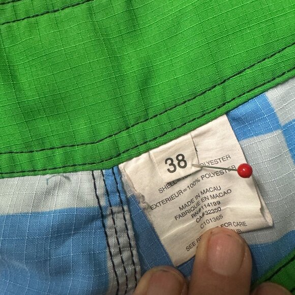 VTG 90s Quicksilver Board Shorts Men 38 Checkerboard Drawstring Surf Sportswear - Picture 12 of 13